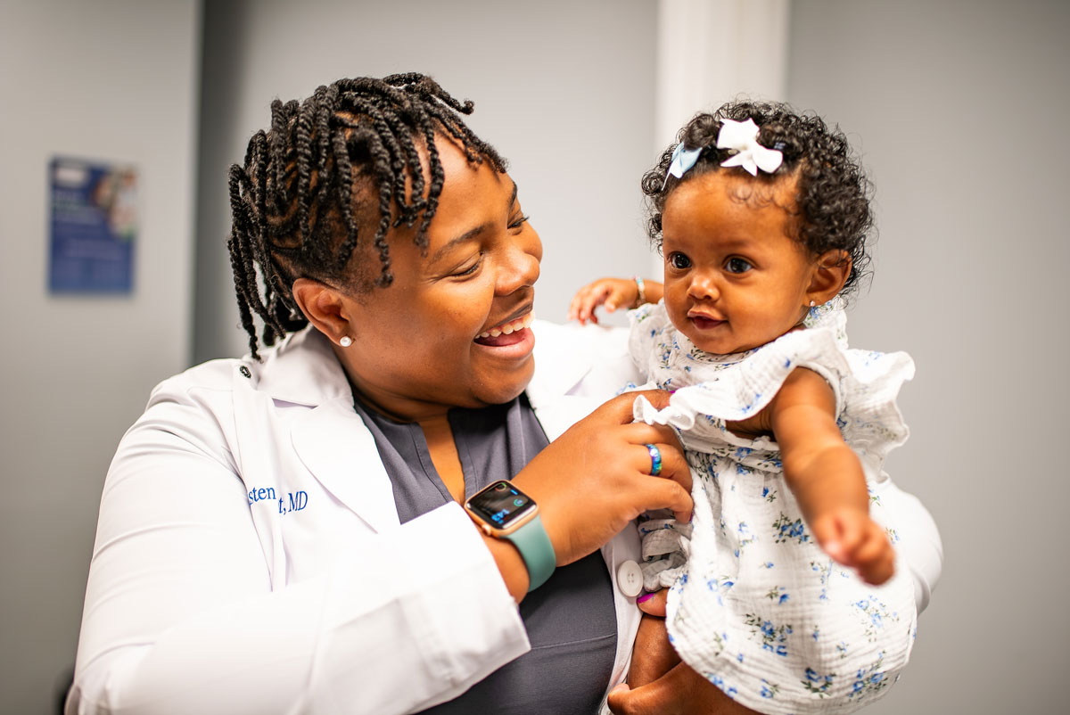 Dr Kristen Dent with baby at Mainline Womens Clinic